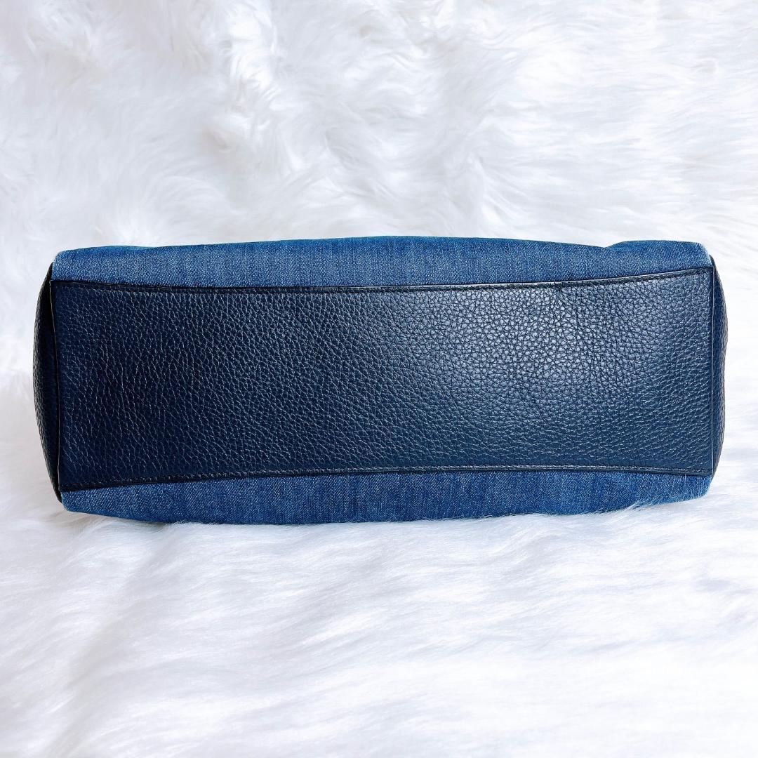 コーチ ショルダーバッグ　ハンドバッグ　2way デニム　レザー F66964