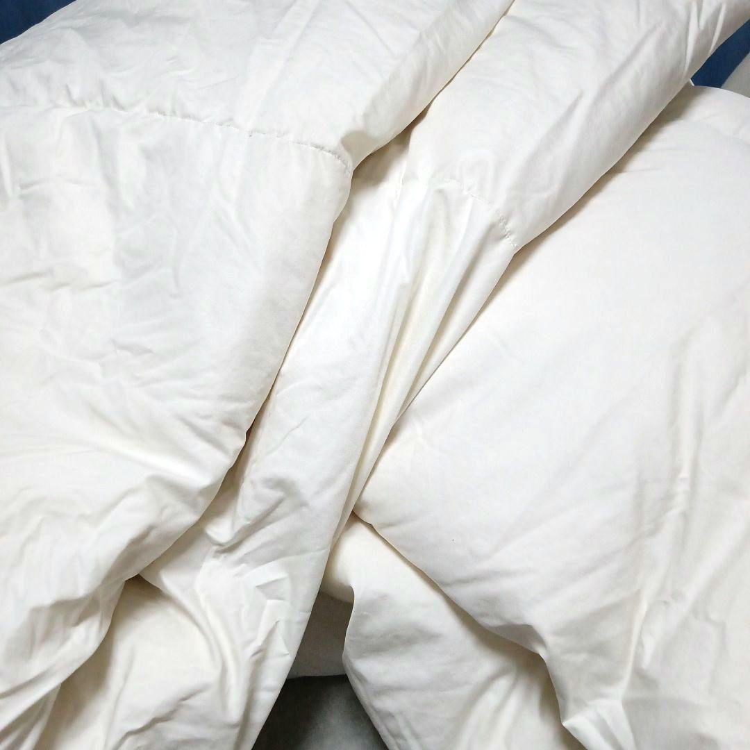 【美品】ニトリ 羽毛掛け布団 セミダブル 170×210 白 ループ 使用頻度少