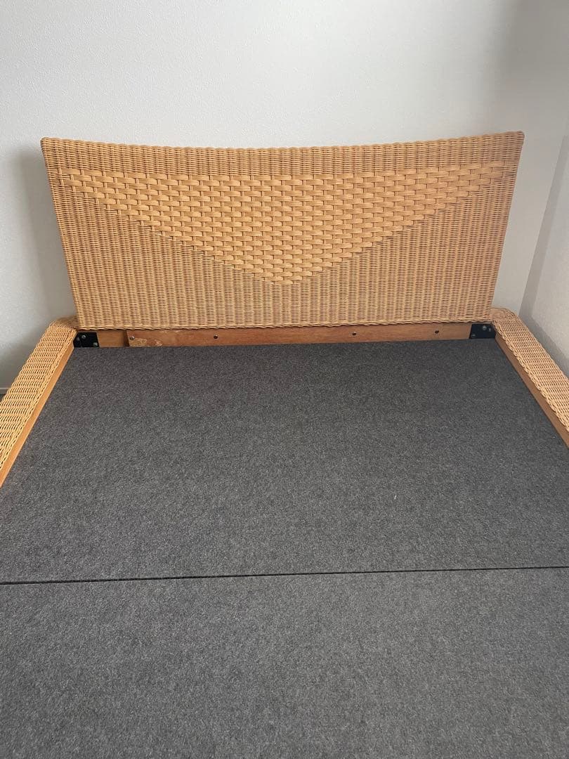 籐　ラタン　ダブルベッド　フレームのみ