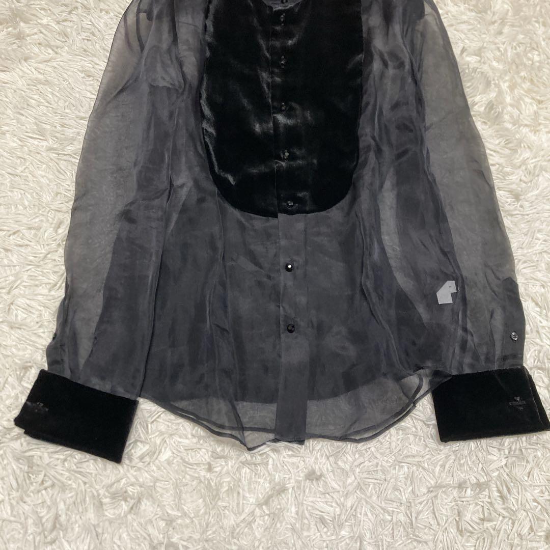 極美品✨現行ラルフローレン　パープルレーベル　シルク　ベロア　ブラウス　M 黒