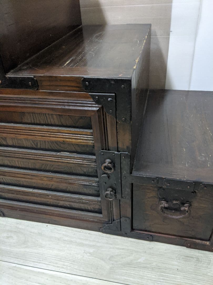 時代物　階段箪笥　和箪笥　両開き　　箪笥