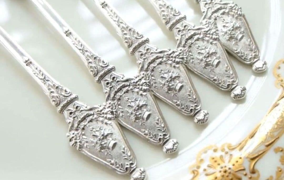 純銀 ② ソリッドシルバー アイスクリームスプーン スターリングシルバー