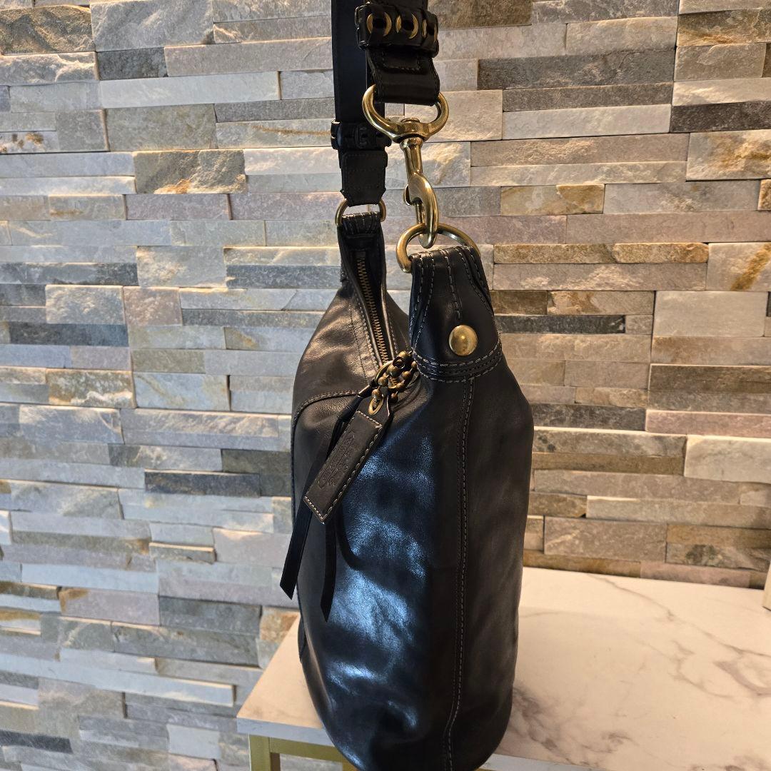 COACH オールド コーチ　ダッフル　ショルダーバッグ　バケツ型　レザー　黒
