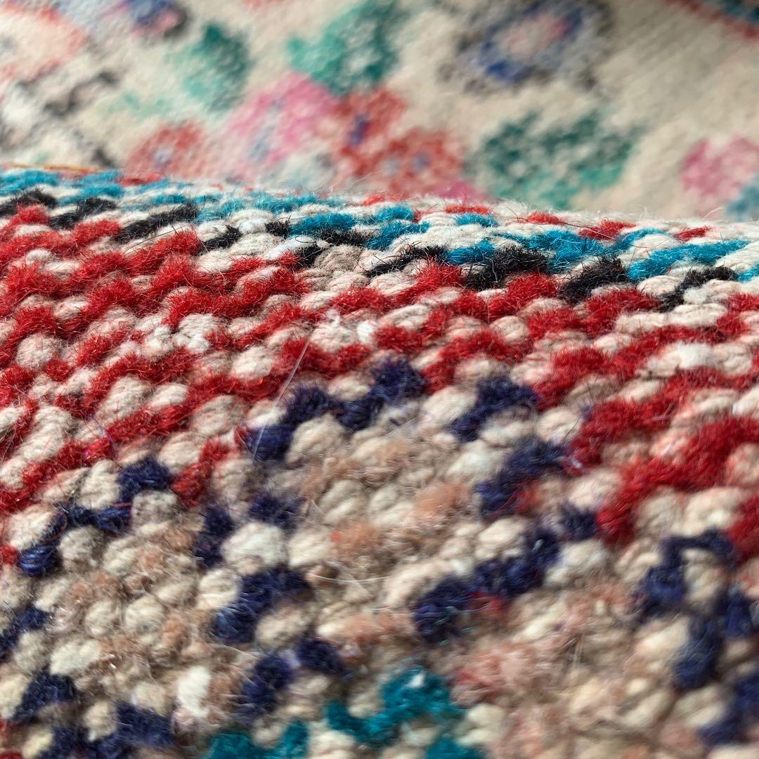 トルコヴィンテージラグ　テラコッタレッド　99×56 シャビー　ざっくり手織り