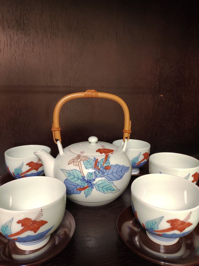 今泉今右衛門  茶器セット 急須 煎茶碗 5客 高級 煎茶道具 有田焼 陶磁器