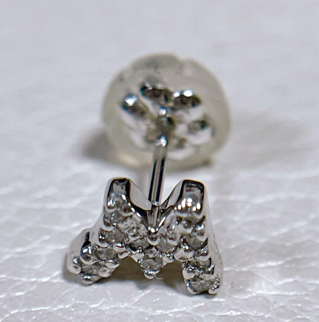 お値下げ最終日　テイクアップ　K18ホワイトゴールド　ダイヤモンドピアス　「Ｍ」