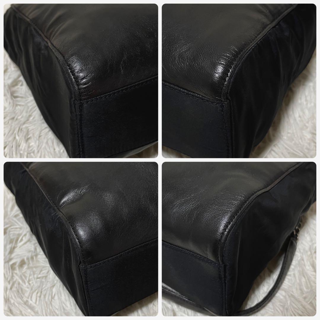 【美品】PRADA プラダ　ショルダーバッグ　レザー　チェーン　ブラック　肩掛け