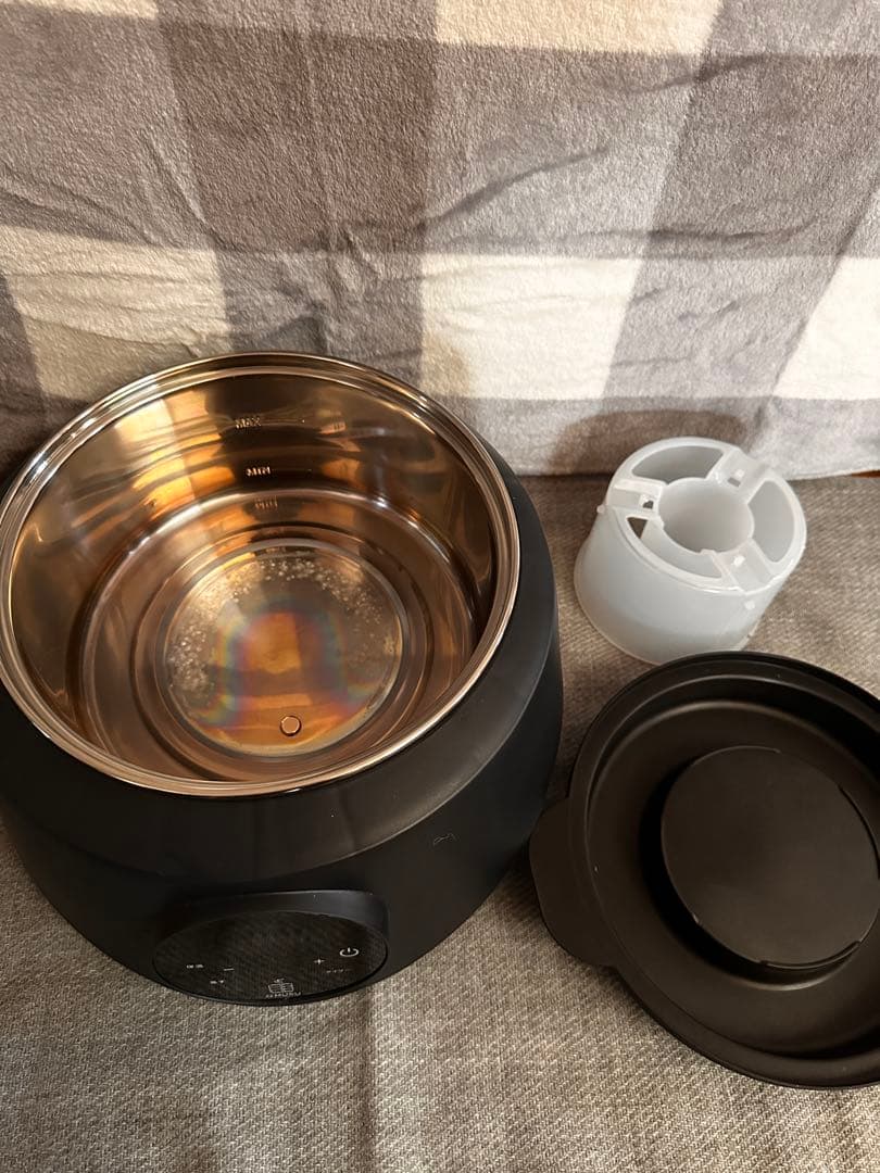 O'MUSU 電気蒸し器 せいろ オムス　黒　ブラック