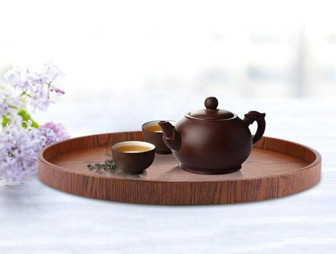 ☆丸盆☆木製☆トレー☆カフェトレー ☆おぼん☆天然木☆おしゃれ☆モダン☆茶道☆木