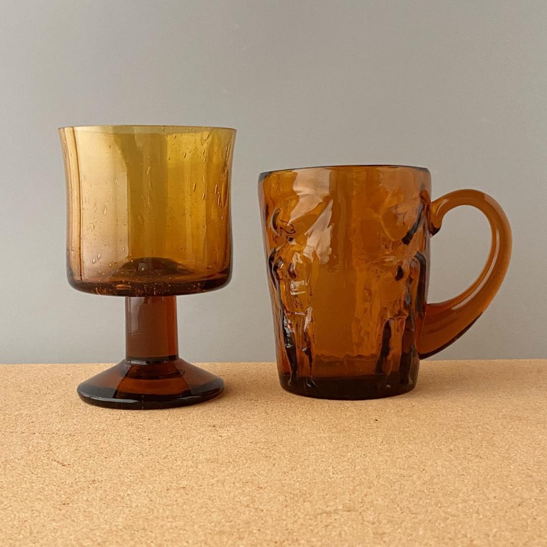 エリックホグラン BODA ガラス 脚付 花瓶 フラワーベース ビアグラス 2脚