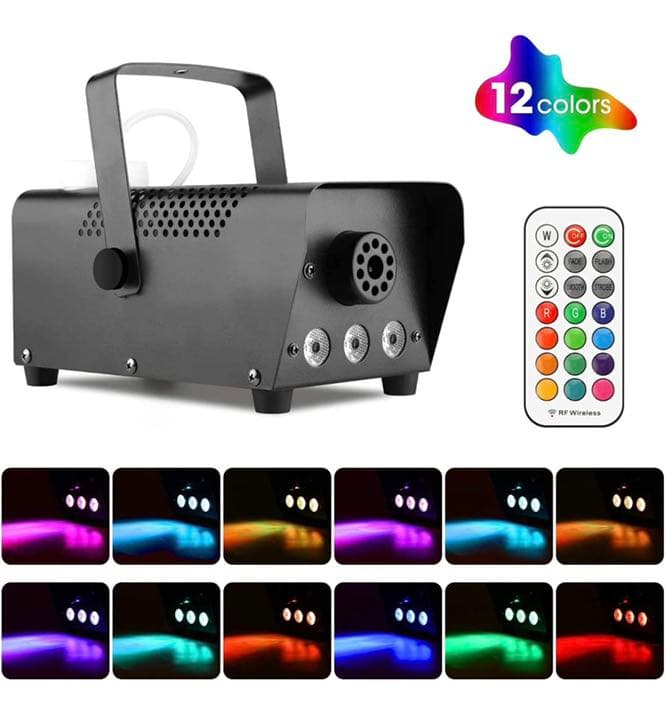 スモークマシン フォグマシン 500W 3 LED RGBモード