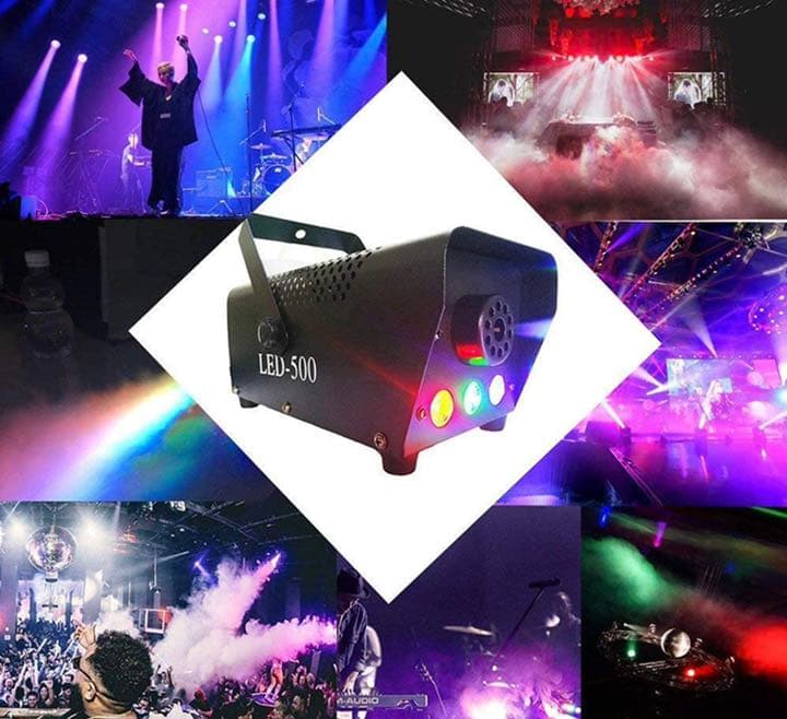 スモークマシン フォグマシン 500W 3 LED RGBモード