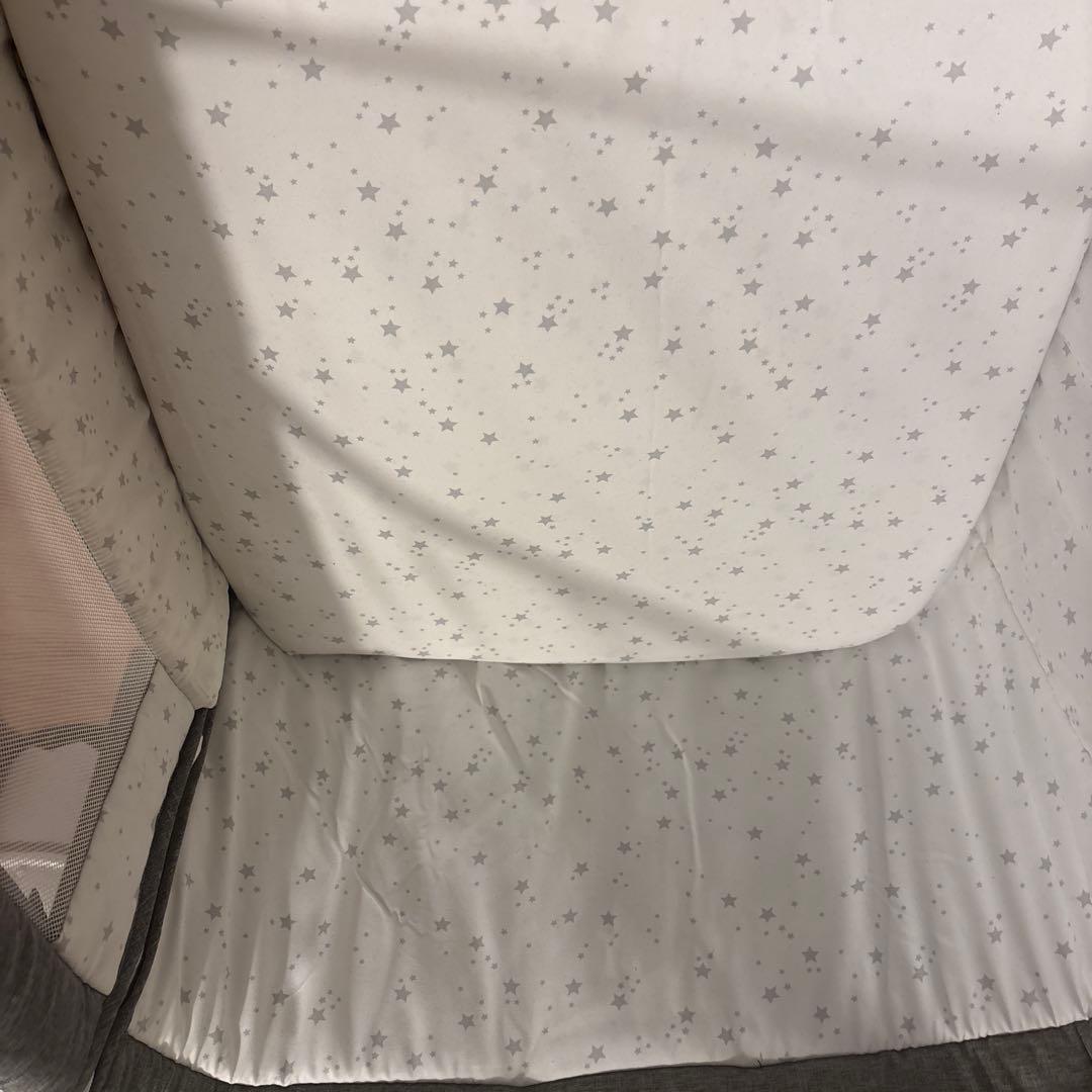 hey3ページ　HDMJ 折りたたみ式グレーのベビーベッド