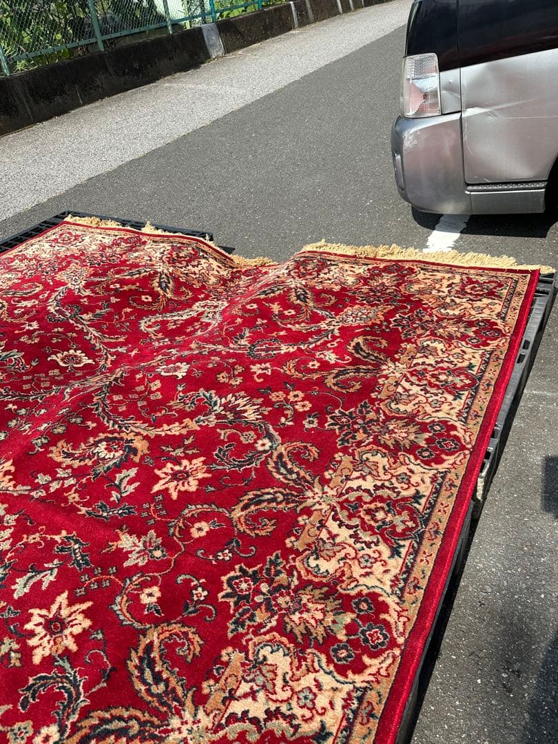 ⭐️【全国送料無料】アンティーク　ベルギー製　ラグ　絨毯　335cm 大判　輸入品