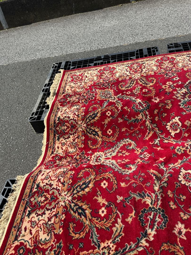 ⭐️【全国送料無料】アンティーク　ベルギー製　ラグ　絨毯　335cm 大判　輸入品