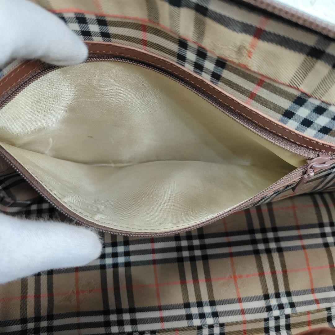 BURBERRY　ミニボストン　ノバチェック　2way ショルダー　シボ革　革