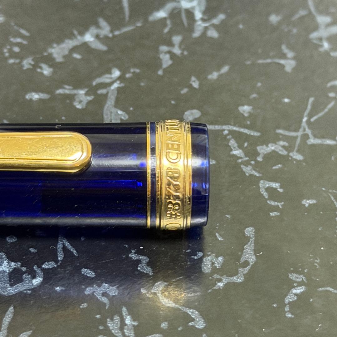 使用品　PLATINUM プラチナ 万年筆 青 金メッキ　センチュリー3776