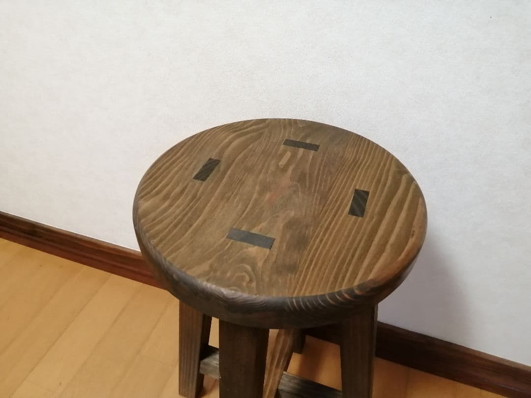 木製スツール　２脚セット　高さ75cm　丸椅子　stool