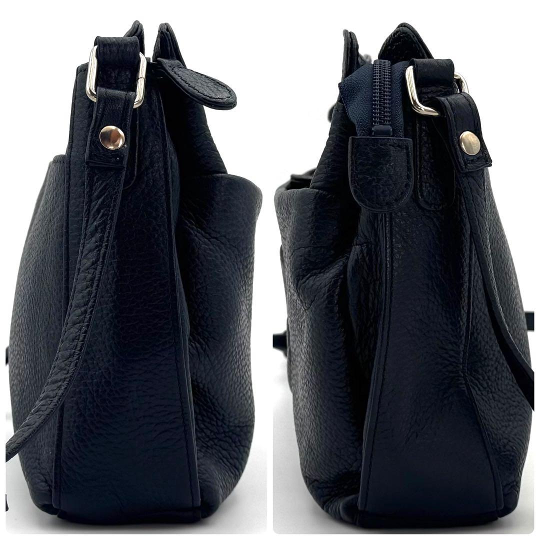 ✨現行・未使用級✨キタムラ ショルダーバッグ N2-40 立体ロゴ 斜め掛け 紺