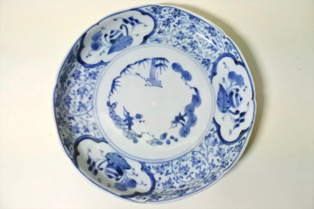 江戸中期～後期　伊万里　染付　皿　骨董品　アンティーク　b　i