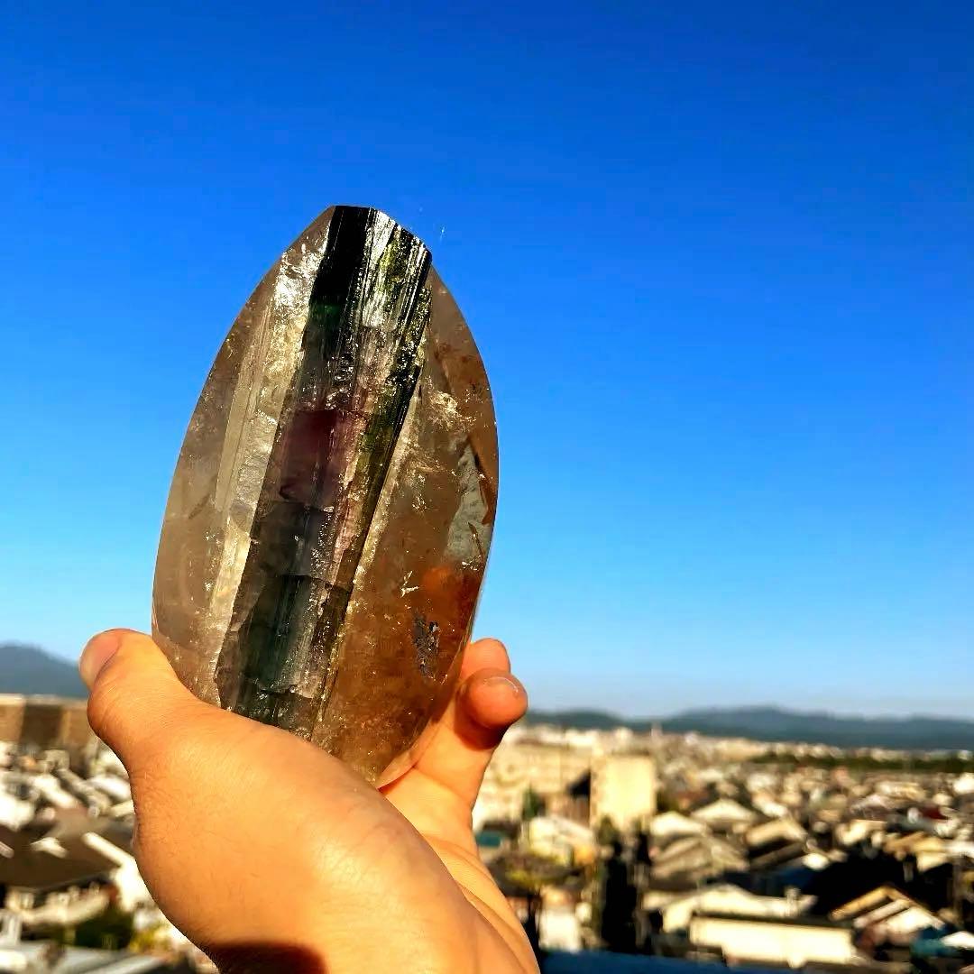 超激レア❗️❗️ シトリン　in トルマリン 　水晶　天然石　原石　パワーストーン