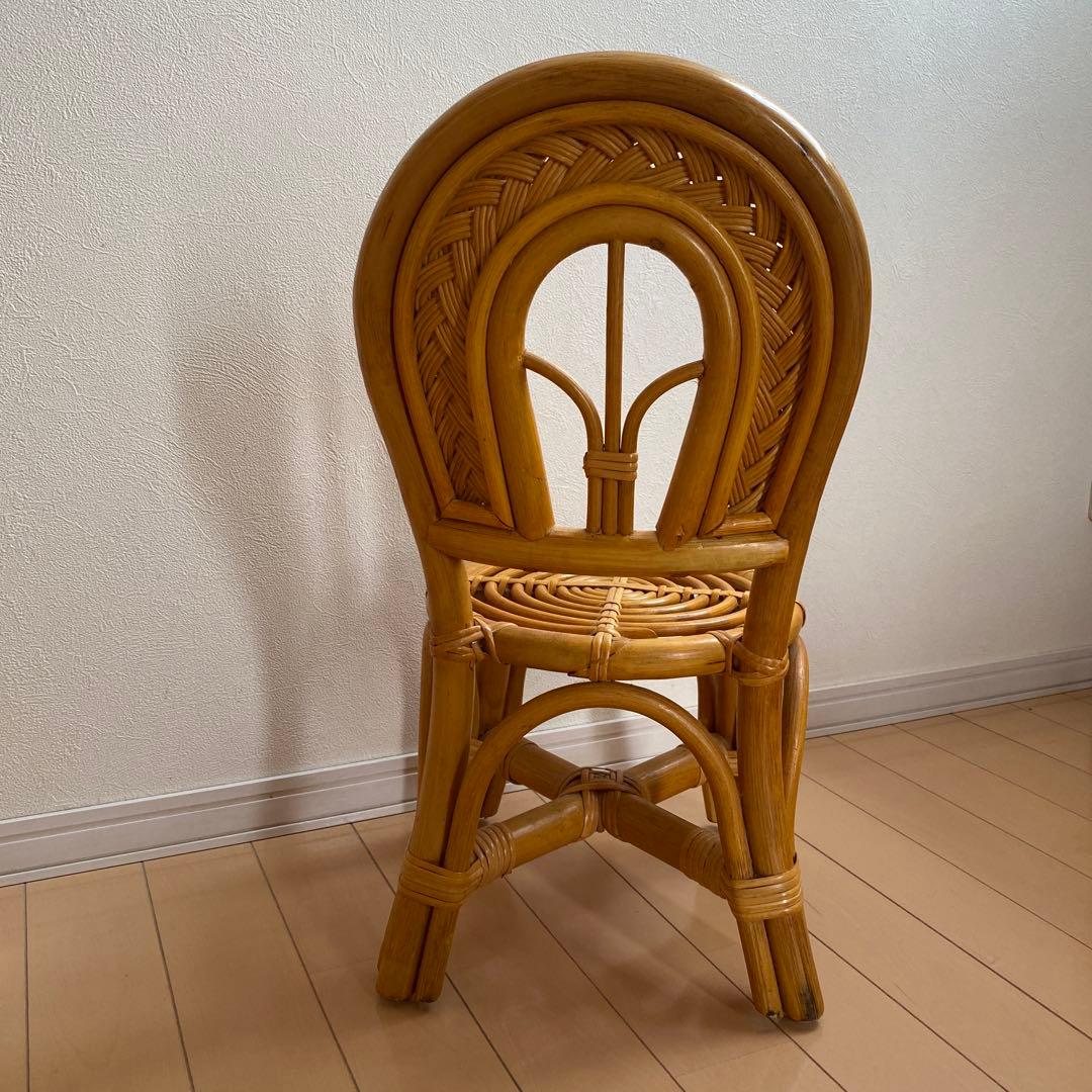 ラタン製アールヌーボー風椅子3脚セット　インテリア　ドール　幼児