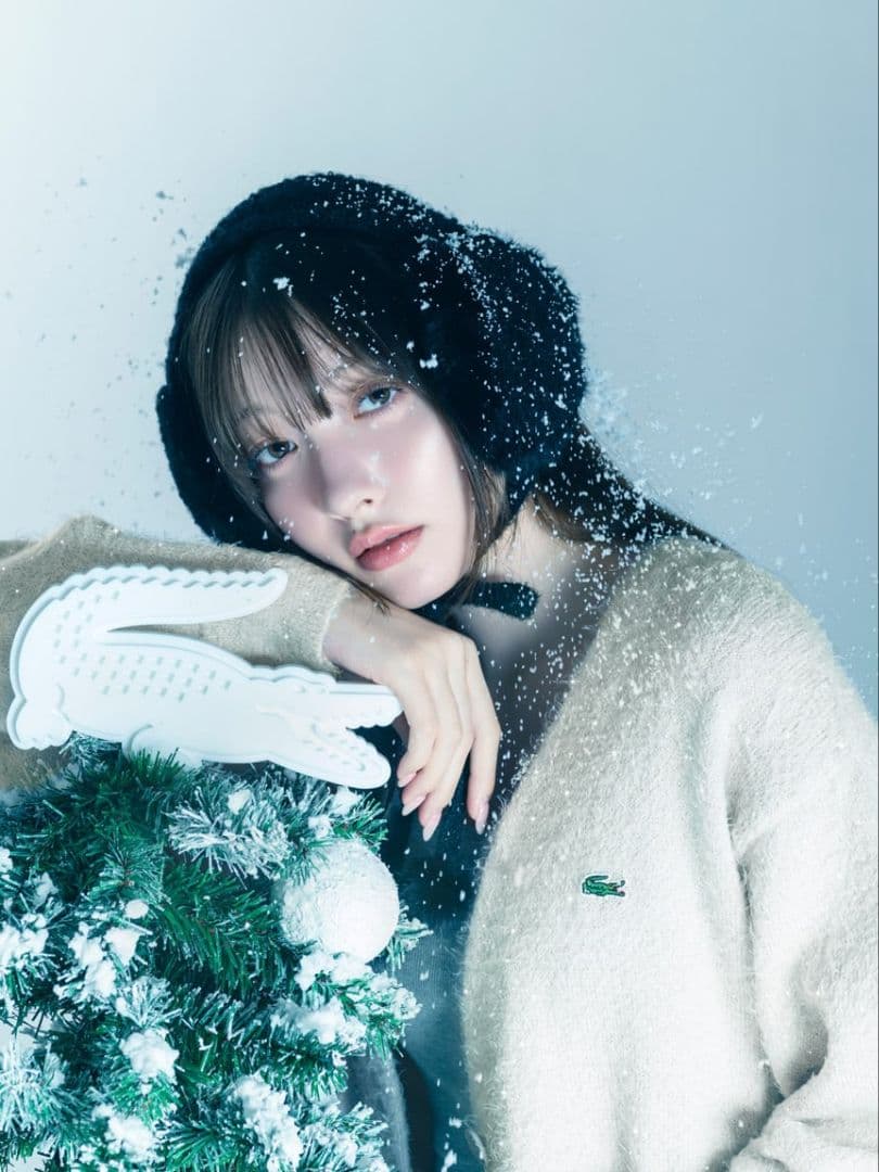 SNIDELスナイデル×LACOSTEラコステコラボ限定ラメニットカーディガン