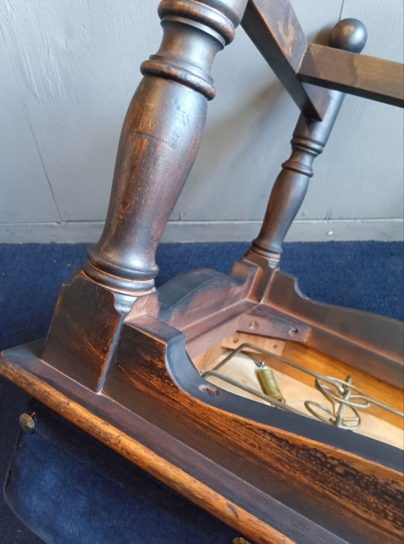 木製クラシックスツール ネイビー　ヴィンテージ　レトロ