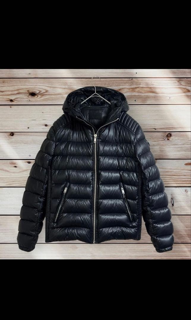 希少サイズ☆名作☆PRADA ライダース ダウンジャケット 三角ロゴ 54 黒