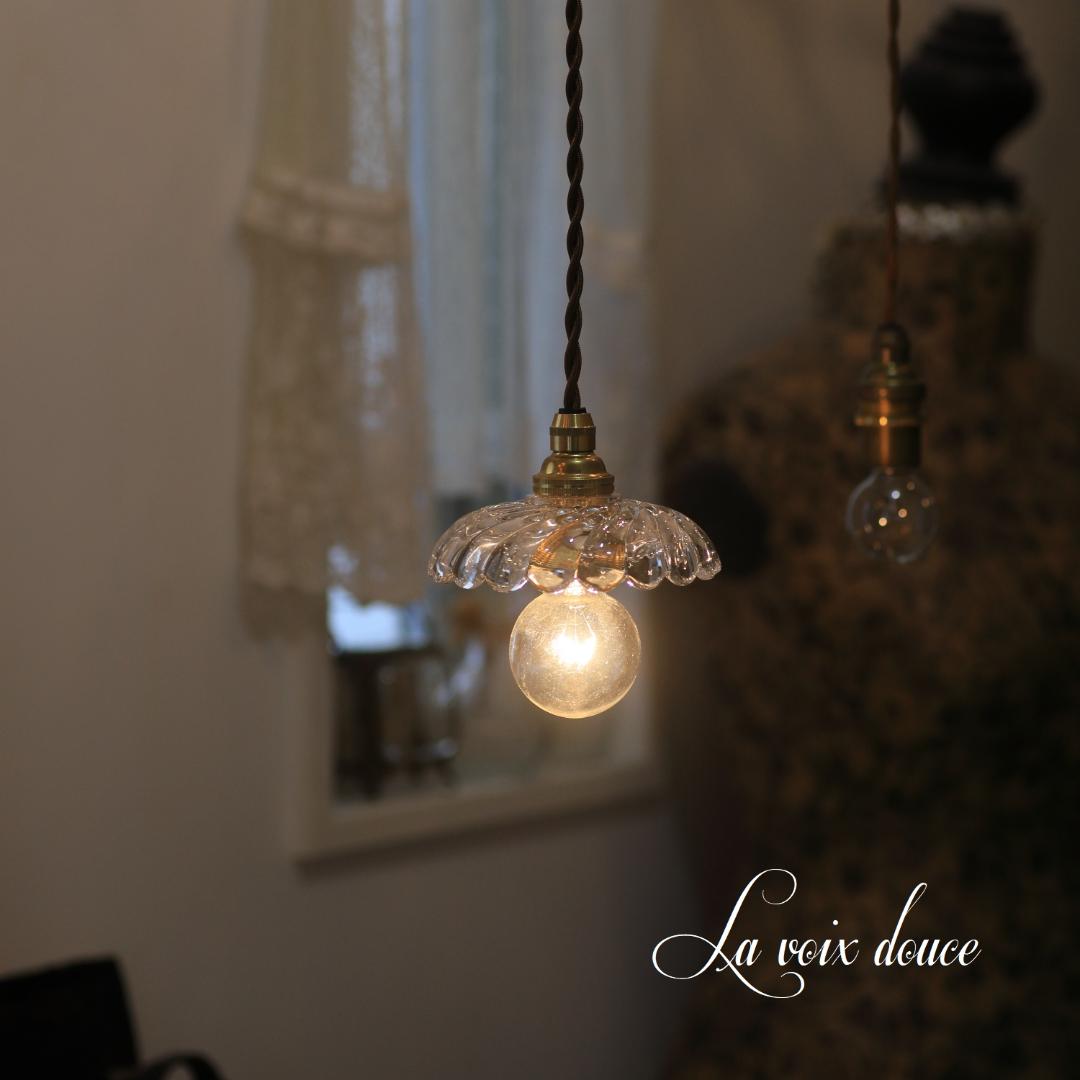 フランスアンティーク　オールドバカラ　ミニシェード/シャンデリアバンブーランプ