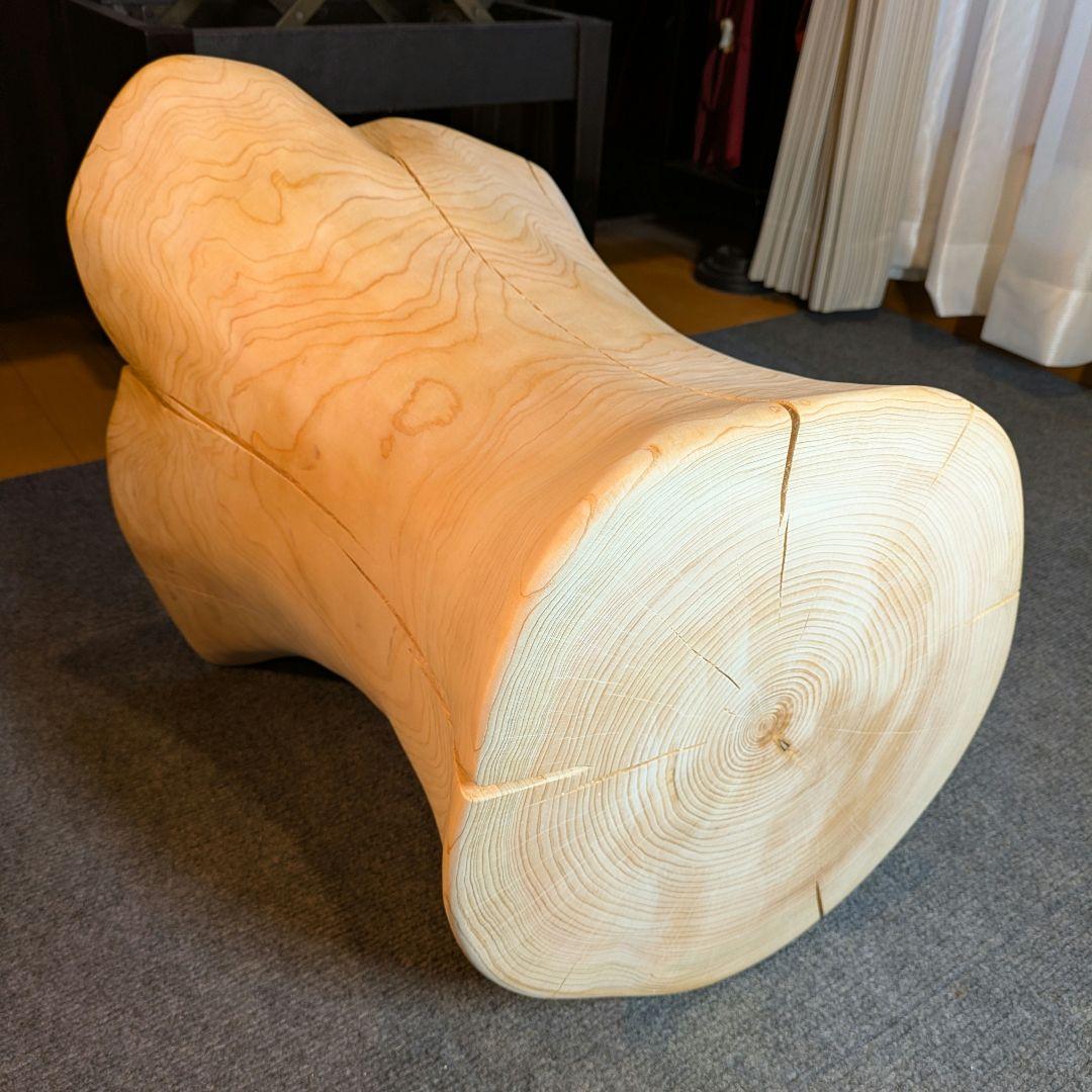 3104　檜　大型　切り株　丸太　テーブル　 スツール　高さ約42.5cm