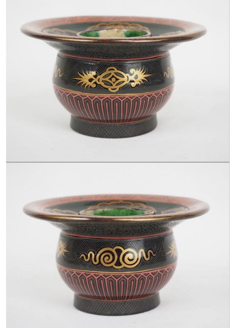 送料無料　江戸時代　豊楽焼『豊助』銘　盃・杯台　本物保証　★大珍品★