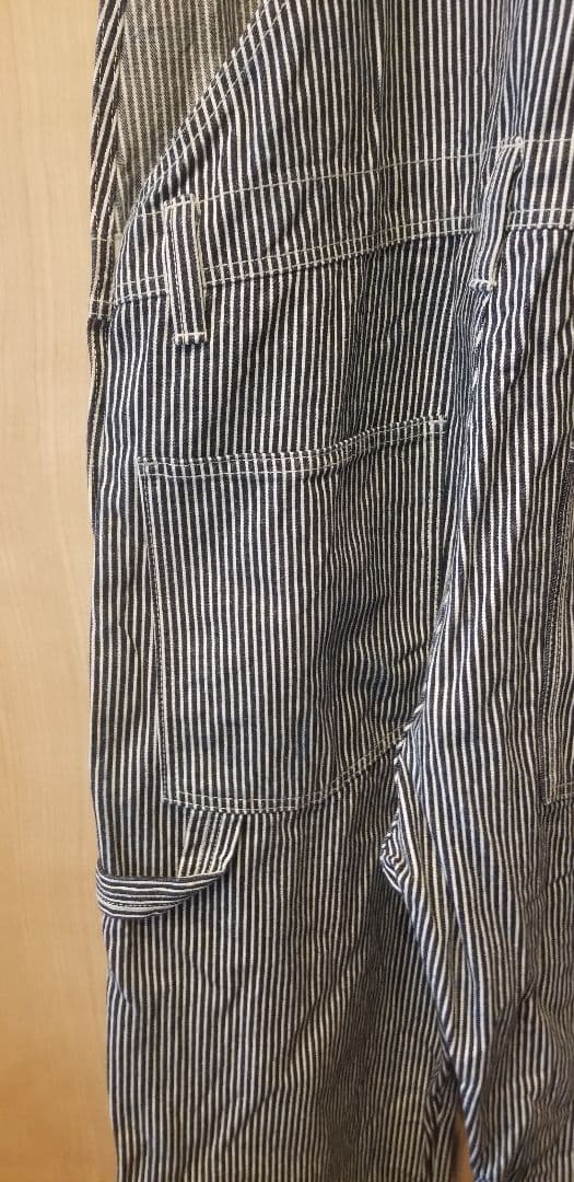 ストライプ コットン オーバーオール