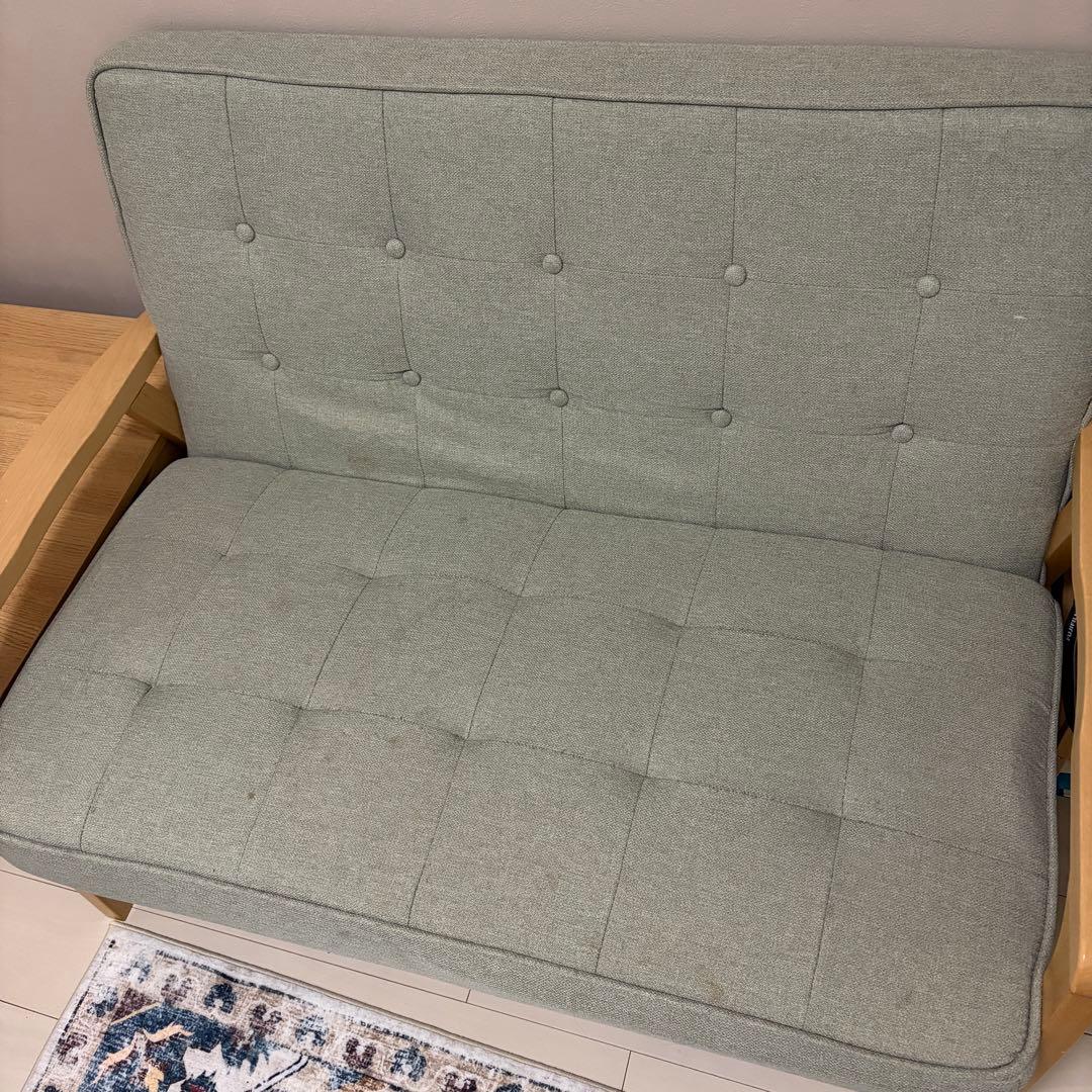 ライトグレー 2人掛けソファ