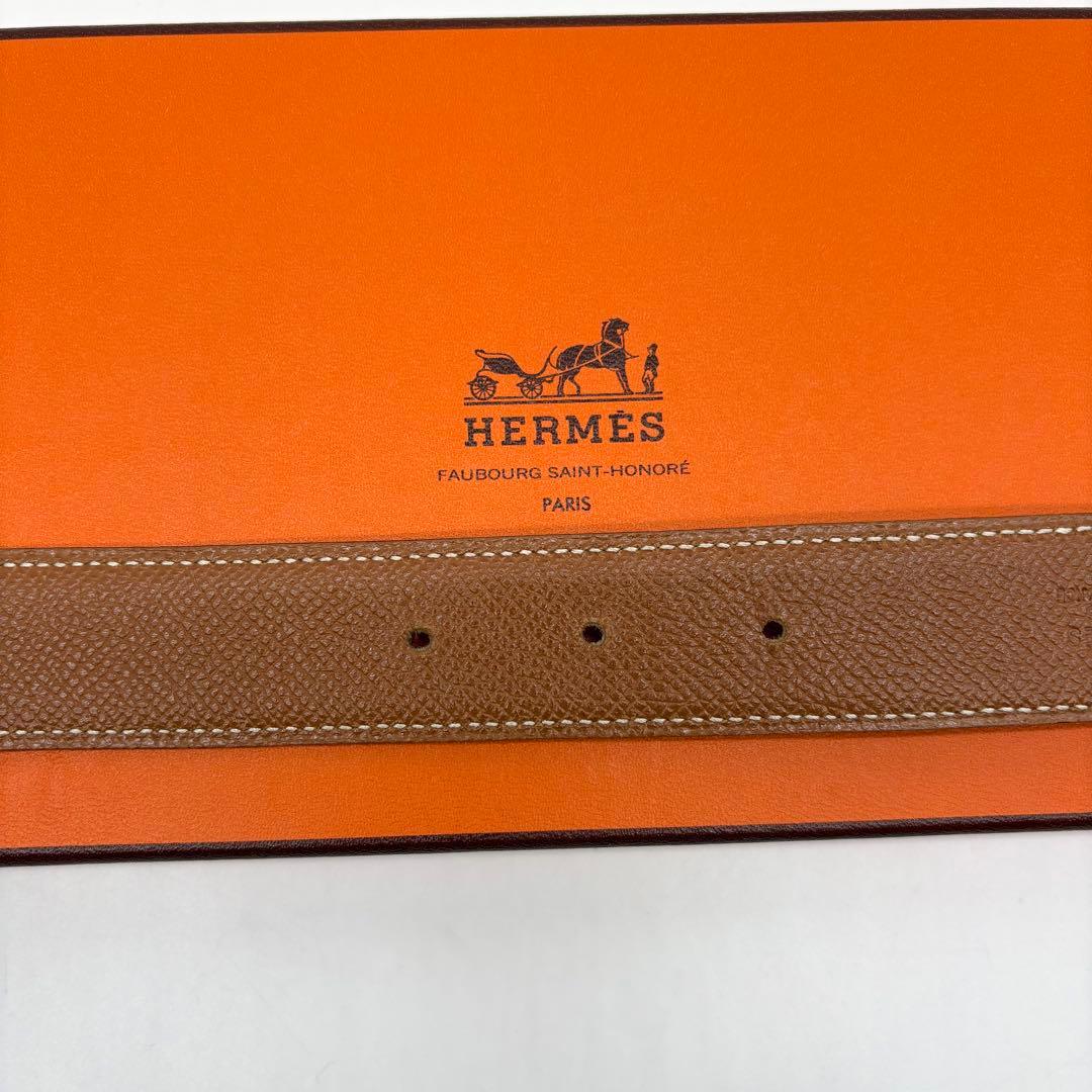 【希少 極美品】HERMES シェーヌダンクル リバーシブル ベルト ⬜︎R