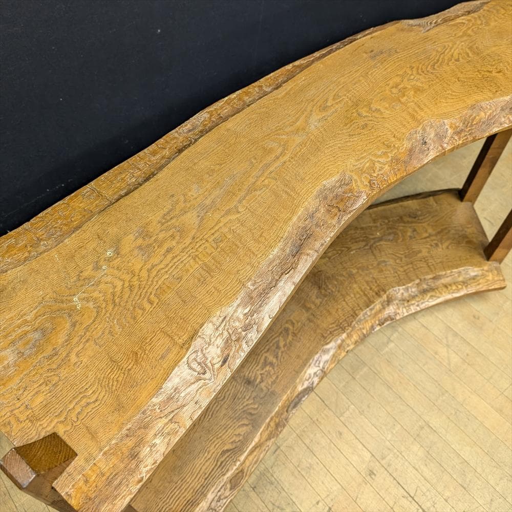 無垢　耳付き　飾り棚　花台　ディスプレイ　キャビネット　茶棚　ラック　飾り台