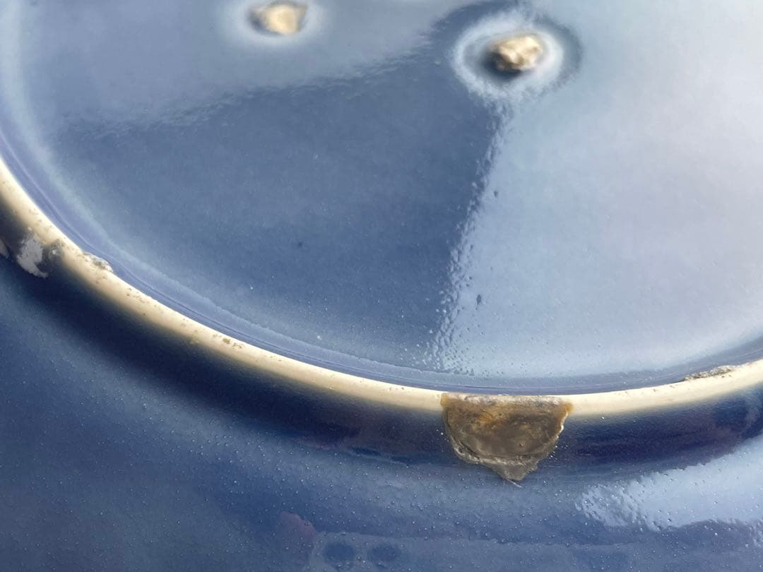 骨董　アンティーク　古伊万里　瑠璃　輪花皿　七寸皿　瑠璃釉　輪花縁