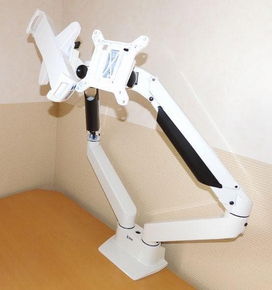 サンワサプライ デュアル モニターアーム タブレット用ホルダー付