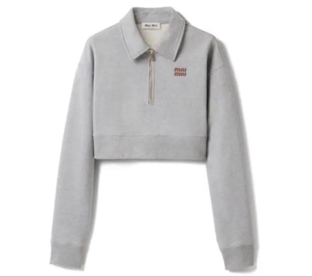 MIUMIU ハーフファスナー付 スウェットシャツ Sサイズ