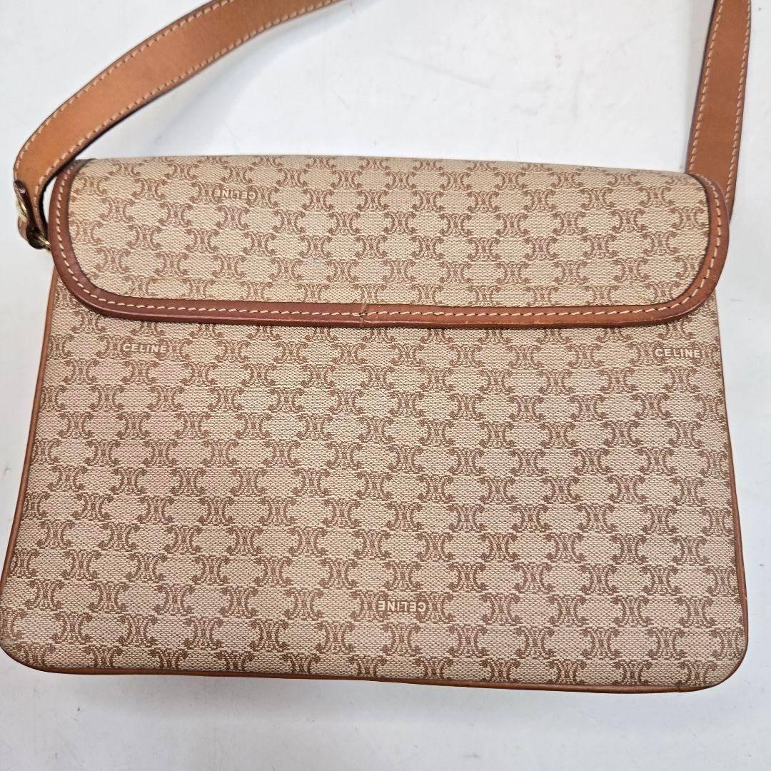 美品 CELINE ショルダーバッグ アコーディオン マカダム柄 トリオンフ