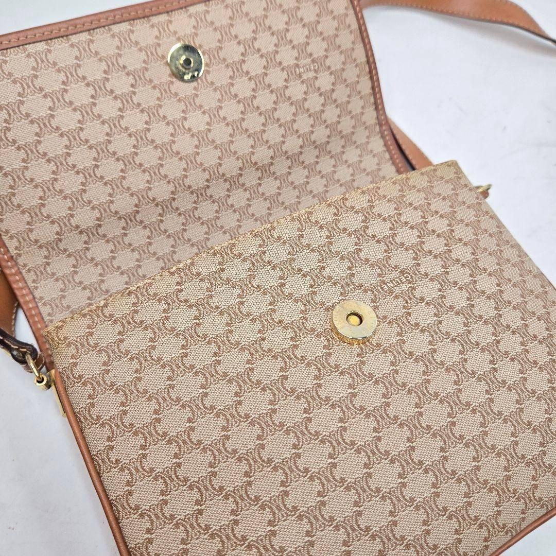 美品 CELINE ショルダーバッグ アコーディオン マカダム柄 トリオンフ