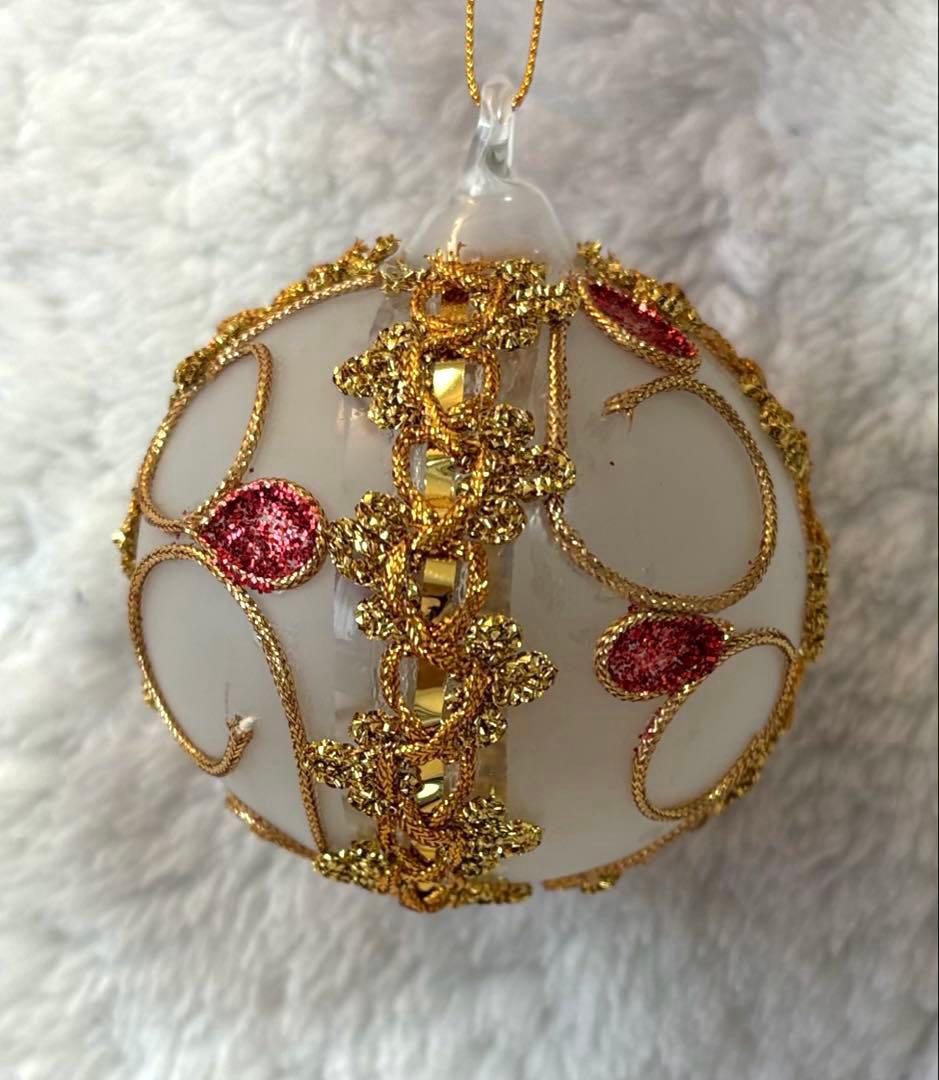 新宿伊勢丹クリスマスステーション 手作りガラス　クリスマスオーナメント3種9個