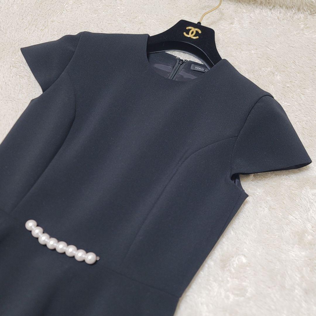 極美品✨YOKO CHAN ヨーコチャン パール バルーンワンピース ブラック