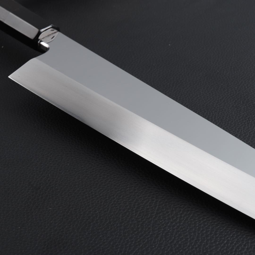 8507 鏡面仕上げ 身卸し・舟行 9寸 刃は究極の切れ味 黒檀黒水牛角八角柄