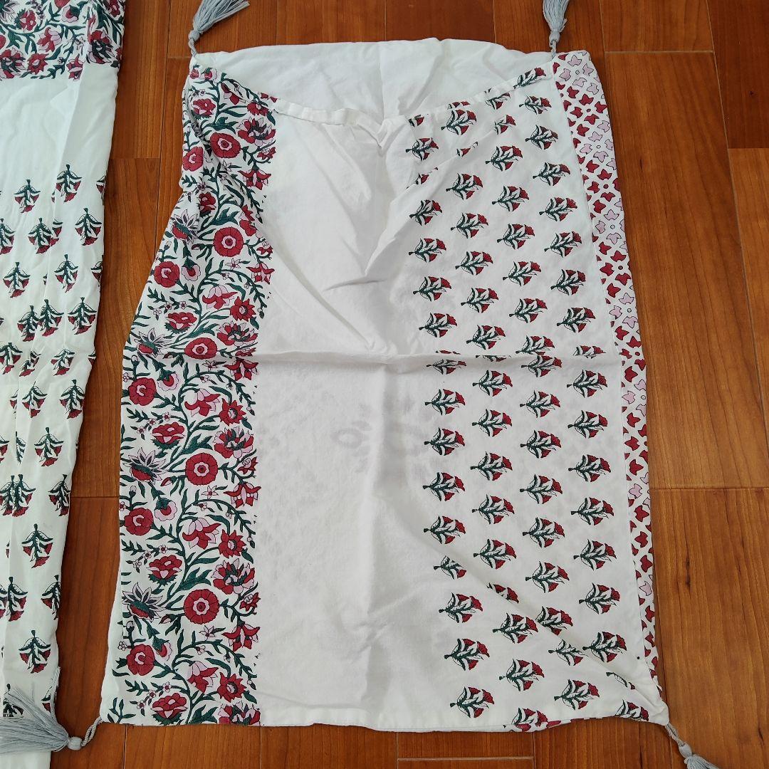 値下げ！ウニコ花柄刺繍掛け布団カバー枕カバーセット