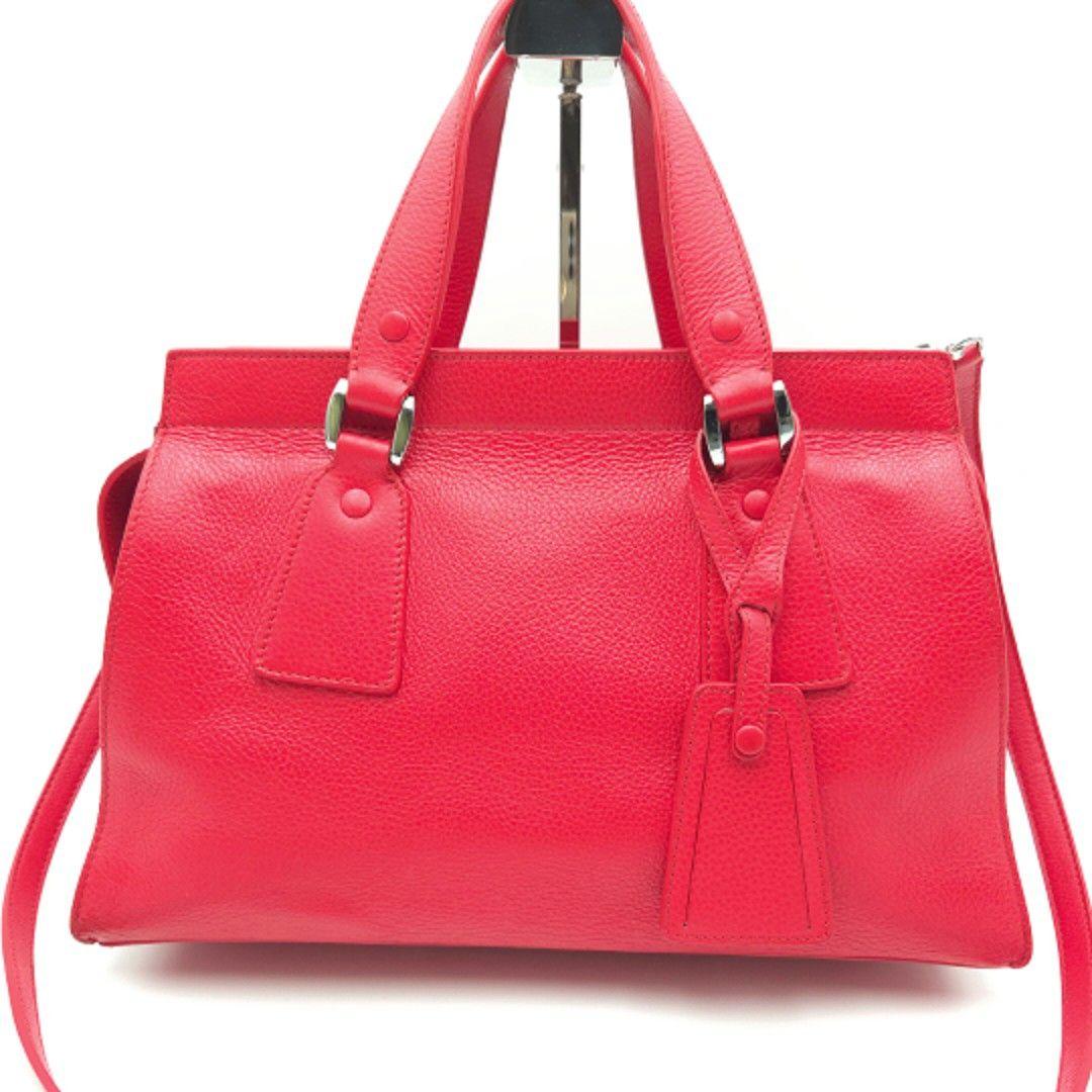 ✨美品✨GIORGIO ARMANI 2Way ショルダーバッグ レザー レッド