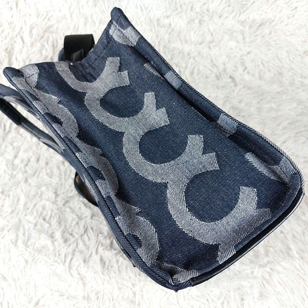 保存袋タグ付 マークジェイコブス モノグラムデニムトート2wayショルダーバッグ