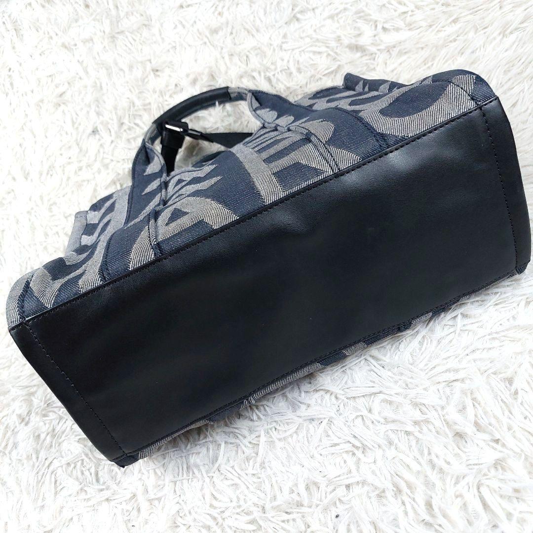 保存袋タグ付 マークジェイコブス モノグラムデニムトート2wayショルダーバッグ