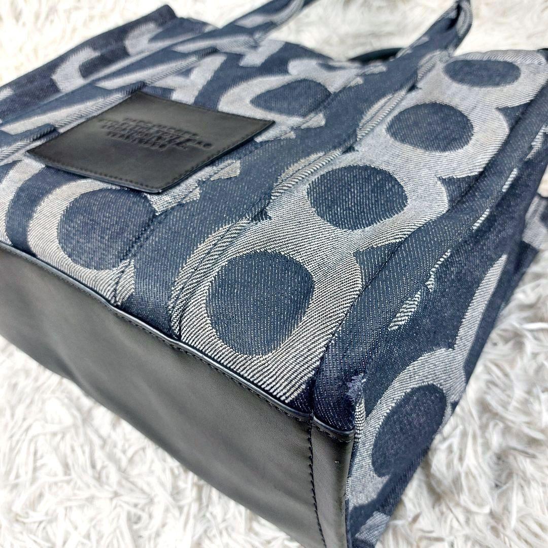 保存袋タグ付 マークジェイコブス モノグラムデニムトート2wayショルダーバッグ