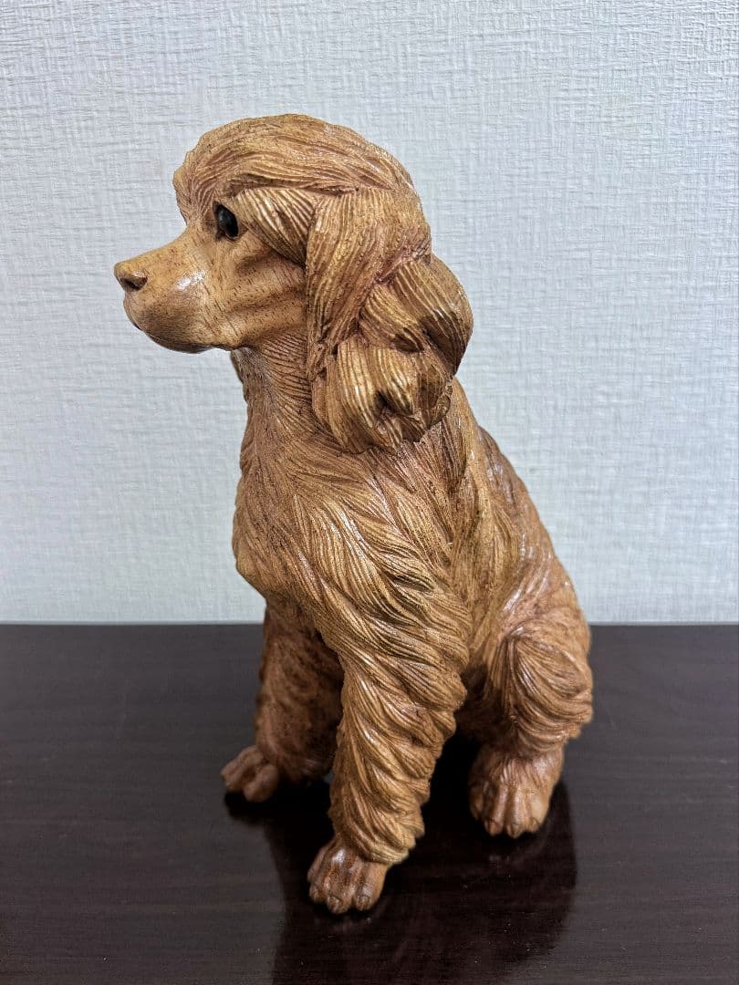 スワールウッド　天然無垢材　プードル　木彫り　手彫り　木製　犬の置物